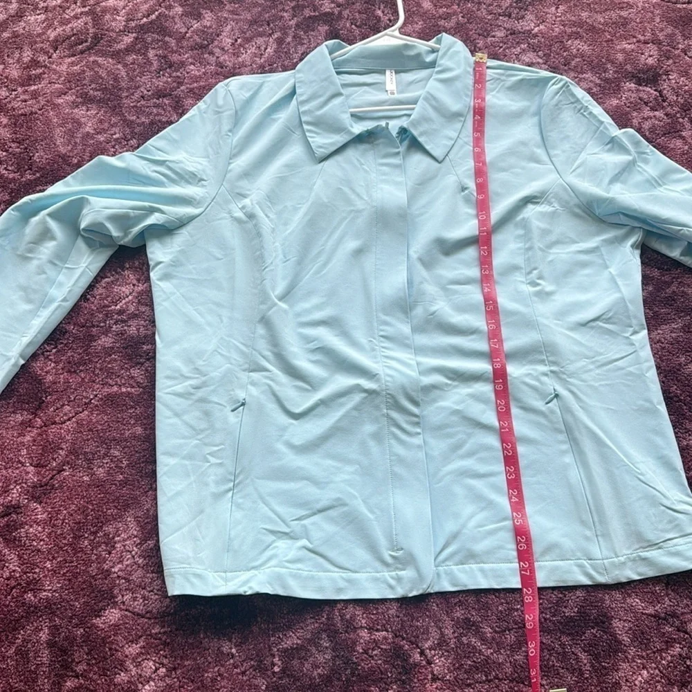 NWT Plus Jockey Sheercloud Light Icy blue Lightweight Zip up Plus Size Jacket